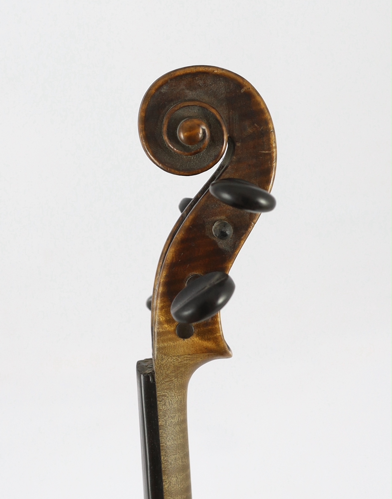 A 19th century French single back violin, length of back 36.2cm